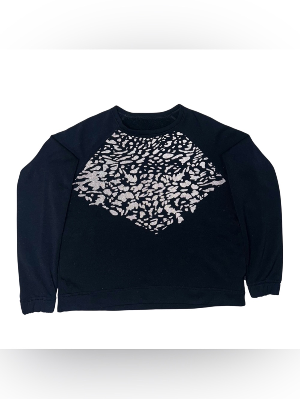 Lululemon Black Silver Animal Print Pullover Sweatshirt Crew Neck Women's M
